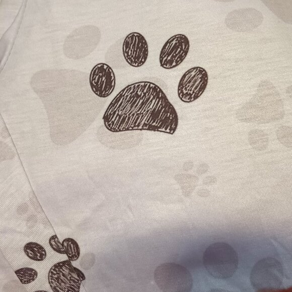 NWOT ~ Women's Dog Faces & Paw Print Lounge Pants/Pajama Bottoms (Size: Medium) - Picture 3 of 9